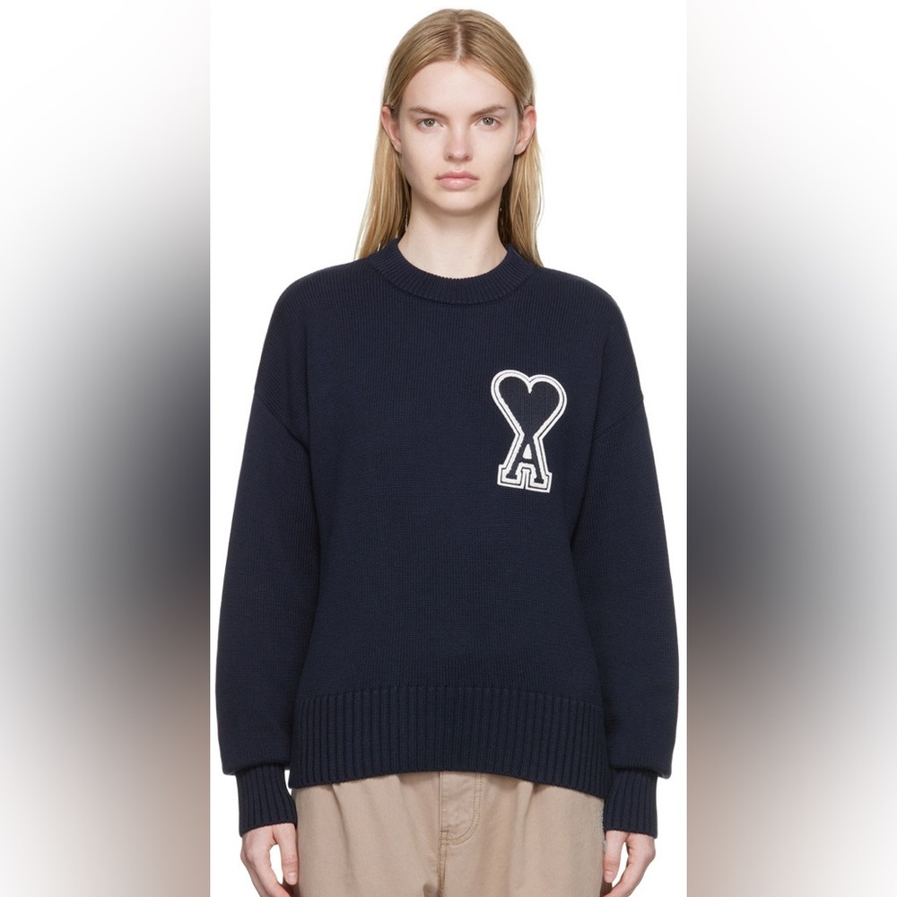 AMI Alexandre Mattiussi SSENSE Exclusive Navy Cotton Sweater